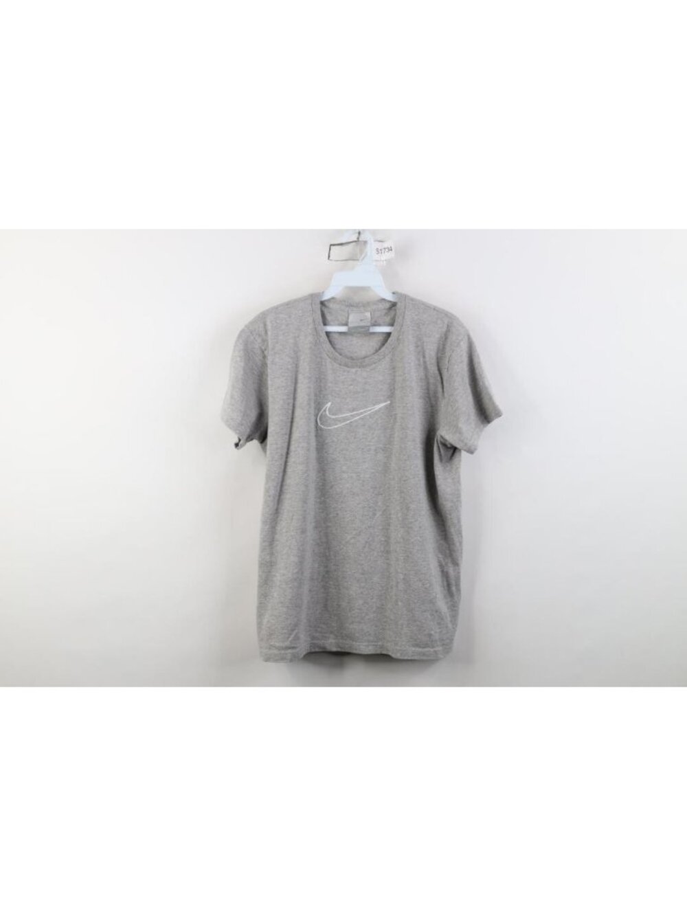 Vtg Y2K Nike Womens Large Travis Scott Center Big Swoosh T-Shirt Heather Gray